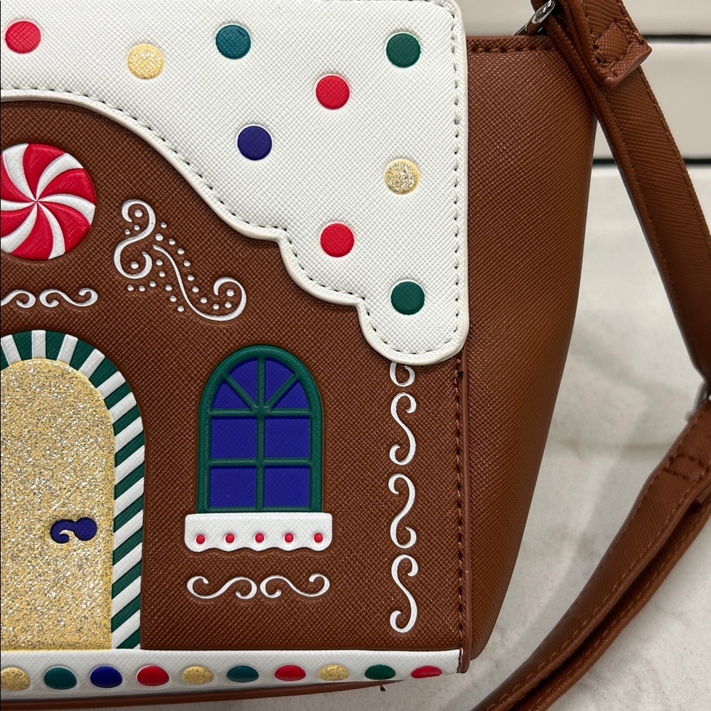 Mad Engine Gingerbread House Crossbody Bag Purse - Picture 4 of 16